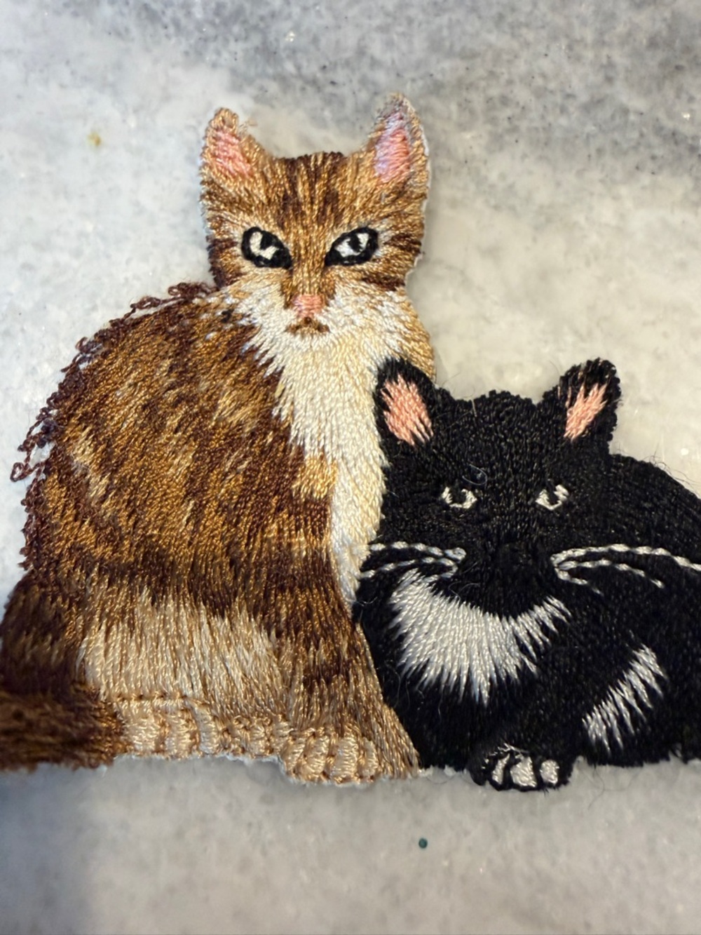 Embroidered Cat Appliqué Patch Set - Brown, Black, Gray, Cream - Picture 4 of 6